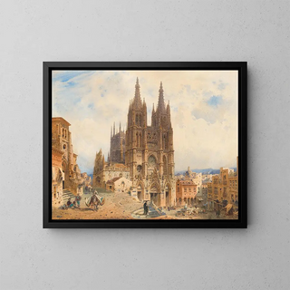 La cathédrale de Burgos - Friedrich Eibner — indrammet kunstværk på væggen