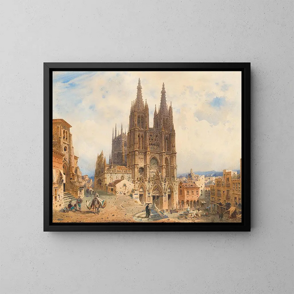 La cathédrale de Burgos - Friedrich Eibner — indrammet kunstværk på væggen