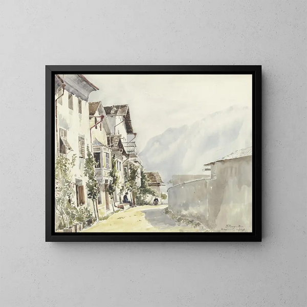 Rue à Mhlbach - Friedrich Ernst Morgenstern — indrammet kunstværk på væggen