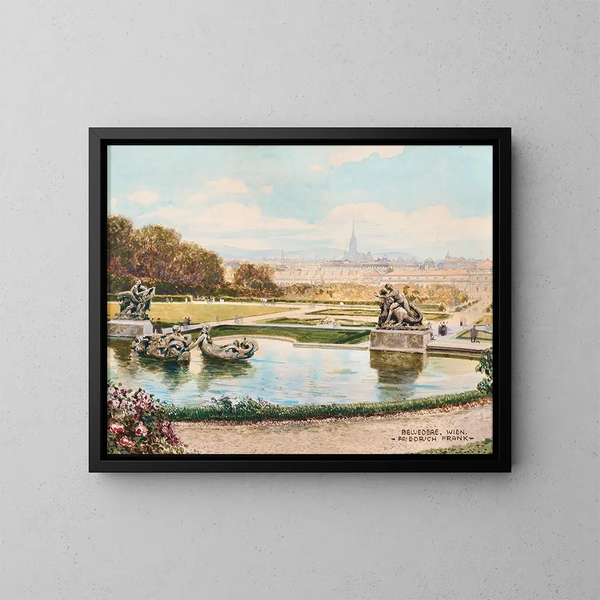 Vue du Belvédère sur Vienne - Friedrich Frank — indrammet kunstværk på væggen