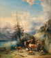 La transhumance à Altaussee med udsigt over Dachstein-massivet - Friedrich Gauermann — visning af kunstværket