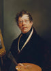 Selvportræt på værkstedet - Friedrich Johann Gottlieb Lieder — indrammet kunstværk på væggen