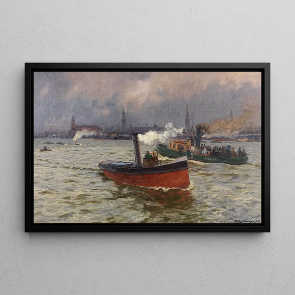 Friedrich Kallmorgen - Heranziehendes Wetter im Hamburger Hafen.webp