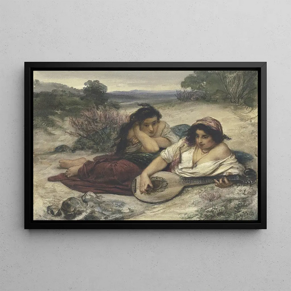 Friedrich Karl Hausmann - Zwei in der Landschaft lagernde italienische junge Frauen.webp
