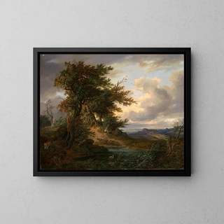 Friedrich Preller the Elder - Landschaft mit Eichen am Meer.webp