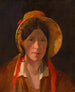 Antonie Amerling med florentinsk hat, kunstners kone - Friedrich von Amerling — visning af kunstværket
