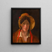 Antonie Amerling med florentinsk hat, kunstners kone - Friedrich von Amerling — indrammet kunstværk på væggen
