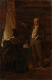 Le professor Dr Ignaz Rudolf Bischoff von Altenstern dictant à son épouse Johanna - Friedrich von Amerling — visning af kunstværket