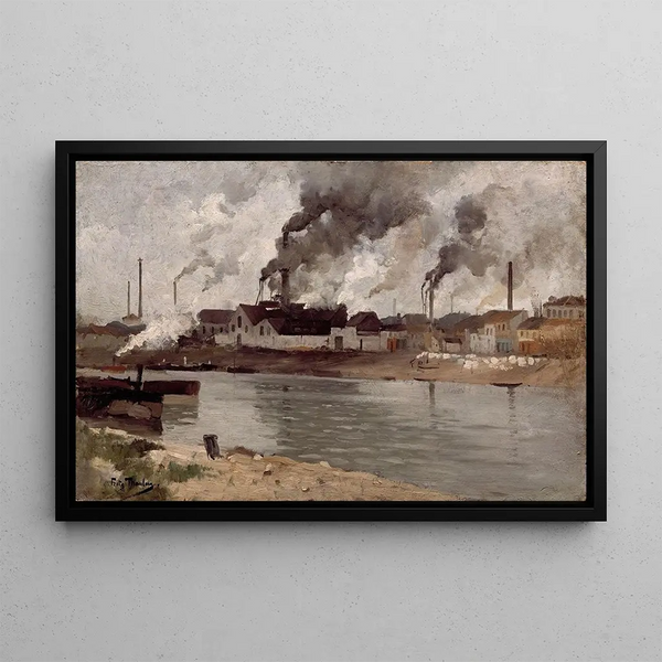Usines à Ivry - Frits Thaulow — indrammet kunstværk på væggen