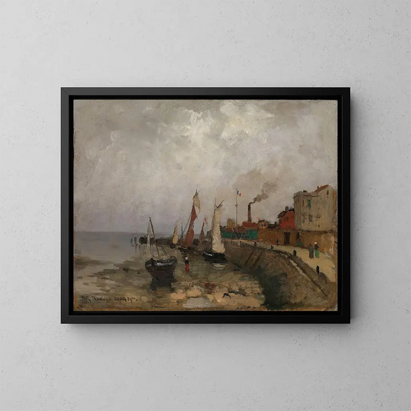 Port français Le Havre - Frits Thaulow — indrammet kunstværk på væggen