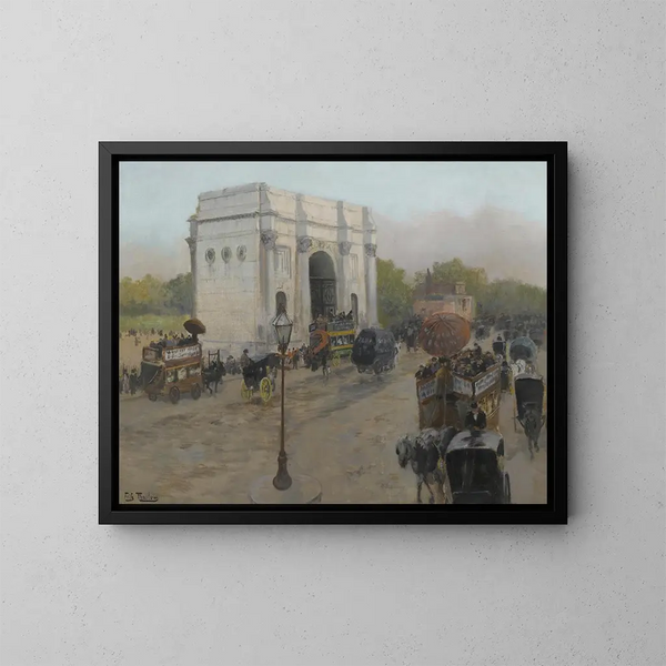 Arc de Triomphe ved Marble Arch, London - Frits Thaulow — indrammet kunstværk på væggen