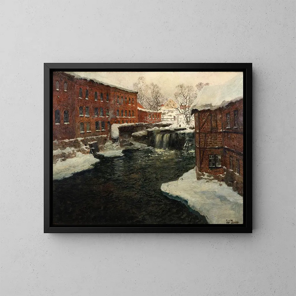 Scène de moulin - Frits Thaulow — indrammet kunstværk på væggen