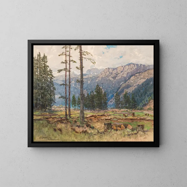 Vue du mont Hochschwab - Fritz Lach — indrammet kunstværk på væggen