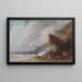 Une Côte Rocheuse en Tempête - Gabriel Hippolyte Lebas — indrammet kunstværk på væggen