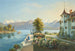 Vue du lac de Thoune avec les Alpes bernoises og slottet Schadau - Gabriel Lory le Jeune — visning af kunstværket