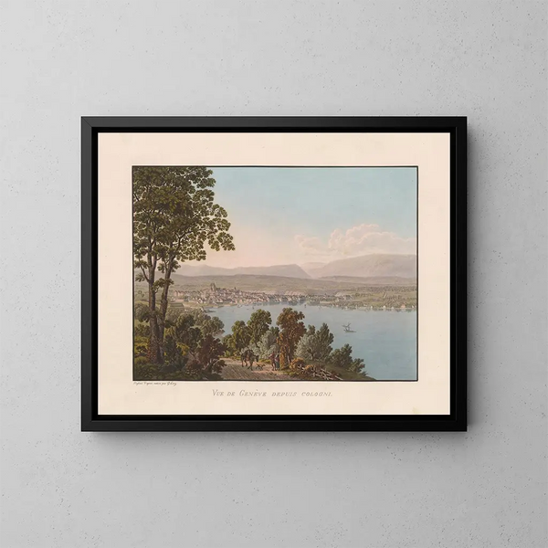 Vue de Genève depuis Cologny - Gabriel Lory le Jeune — indrammet kunstværk på væggen