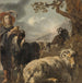 Dreng hyrde med får og geder - Jan Baptist Weenix — vist i et interiør