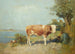 Landskabsmaleri med en ko og en hyrde, der hviler - Gari Melchers — visning af kunstværket