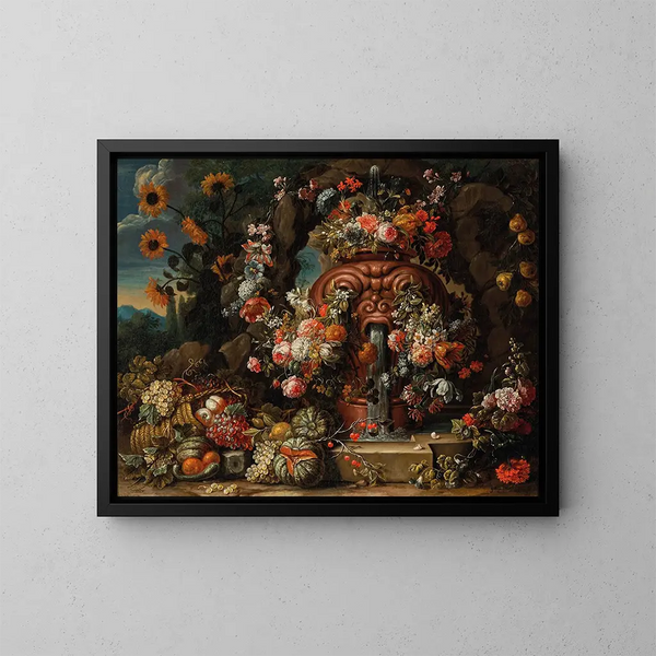 Fontaine aux fleurs - Gaspar Peeter Verbruggen le Jeune — indrammet kunstværk på væggen