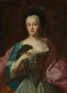 Portrait af en dame med en papegøje - Georg Desmares — visning af kunstværket