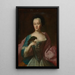 Portrait af en dame med en papegøje - Georg Desmares — indrammet kunstværk på væggen