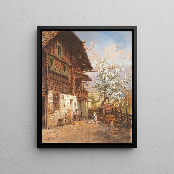 Georg Janny - Springtime on a farm.webp
