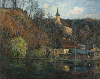 Georg Lemm - The Castle Pond in Tharandt.webp