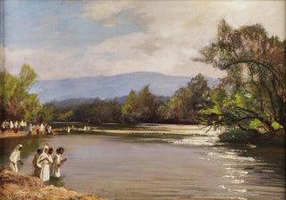 Georg Macco - Glubige am Jordan.webp