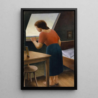 Georg Schrimpf - Girl at the Window in the morning.webp