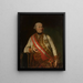 Portrait af grev Andreas Hadik von Futak 1710-1790 med militærordensstjernen af Marie-Thérèse på brystet - Georg Weikert — indrammet kunstværk på væggen