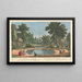 Vue de la grotte, deux temples de coquillages dans les jardins d'Earl Temple à Stow dans le Buckinghamshire - George Bickham l'Ancien — indrammet kunstværk på væggen