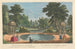 Vue de la grotte, deux temples de coquillages dans les jardins d'Earl Temple à Stow dans le Buckinghamshire - George Bickham l'Ancien — visning af kunstværket