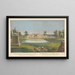 Vue af huset set fra statuen af hesten i parket ved greve Temple i Stow i Buckinghamshire - George Bickham den Ældre — indrammet kunstværk på væggen