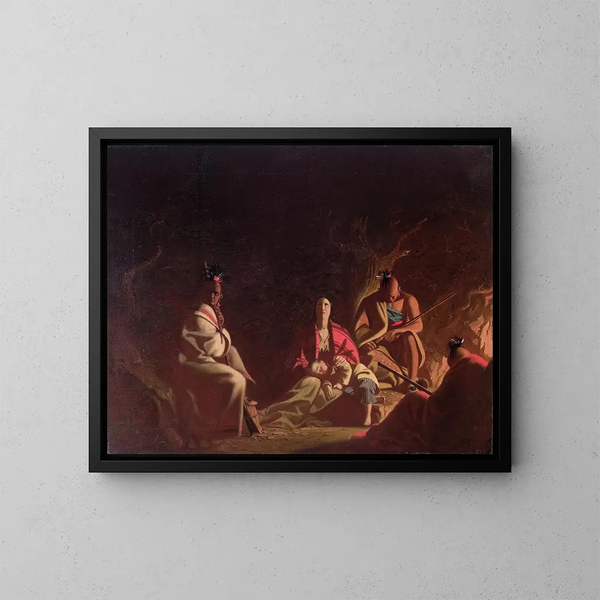 Capturé af indianere - George Caleb Bingham — indrammet kunstværk på væggen
