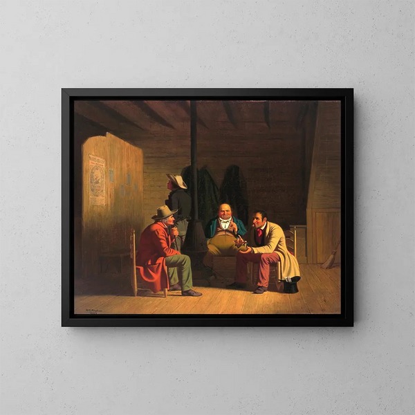 Politicien de campagne - George Caleb Bingham — indrammet kunstværk på væggen