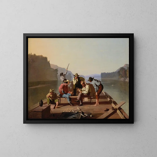 Rafter Playing Cards - George Caleb Bingham — indrammet kunstværk på væggen
