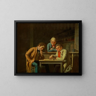 Les Joueurs de dames - George Caleb Bingham — indrammet kunstværk på væggen