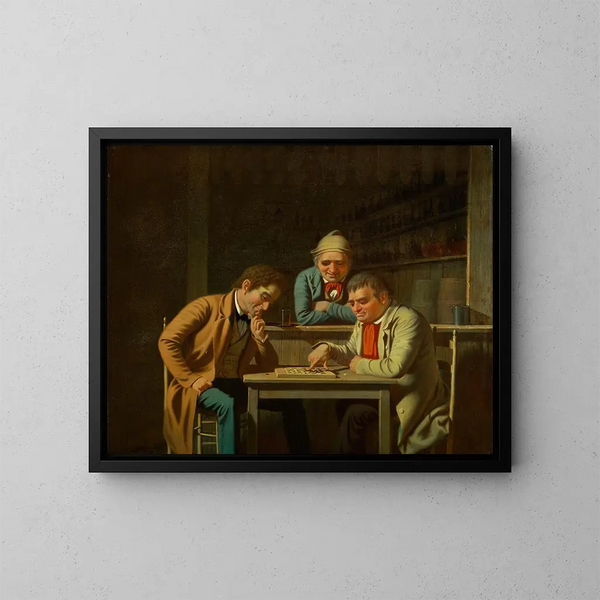 Les Joueurs de dames - George Caleb Bingham — indrammet kunstværk på væggen