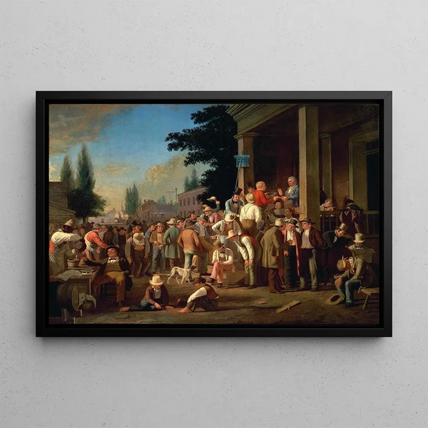 L'élection du comté - George Caleb Bingham — indrammet kunstværk på væggen