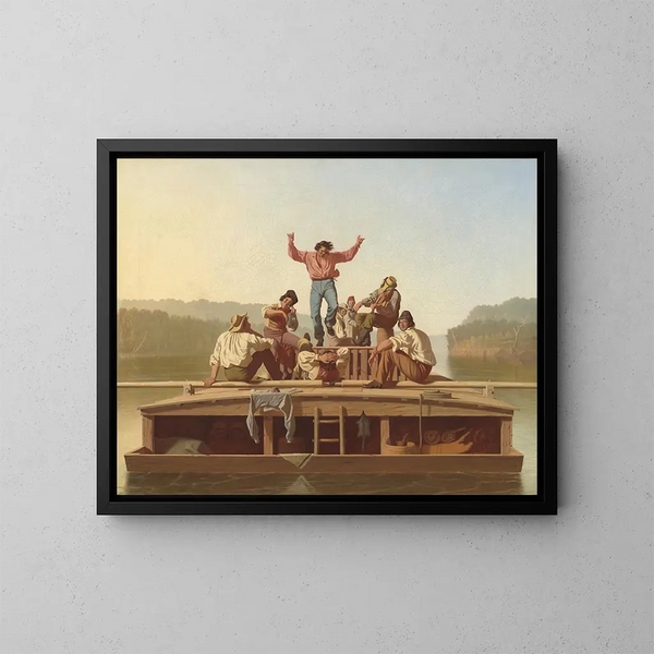 Les joyeux bateliers - George Caleb Bingham — indrammet kunstværk på væggen