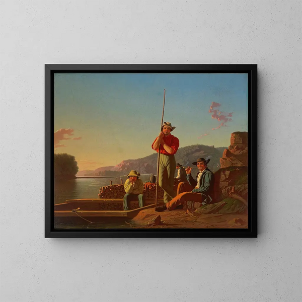 Le bateau en bois - George Caleb Bingham — indrammet kunstværk på væggen