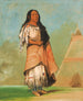 Ah-Kay-Ee-Pix-En Kvinde, der slår meget - George Catlin — visning af kunstværket