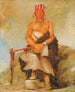 Ah-Sha-La-Cots-Ah Grain de beauté sur le front Chef du Parti républicain Pawnee - George Catlin — visning af kunstværket