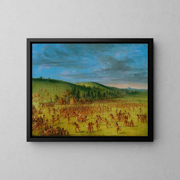 Choctaw boldespil - George Catlin — indrammet kunstværk på væggen