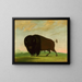 Bison græssende i prærien - George Catlin — indrammet kunstværk på væggen