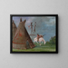 Lodge comanche af bøffelskind - George Catlin — indrammet kunstværk på væggen