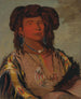 Hawnjetah-maleri, chef med en horn fra Miniconjou-stammen - George Catlin — visning af kunstværket
