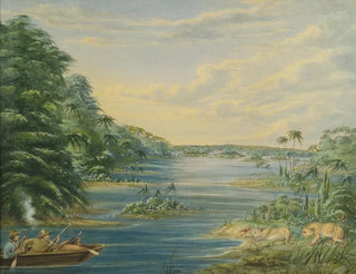 Jagt på leopard i Brasilien - George Catlin — visning af kunstværket