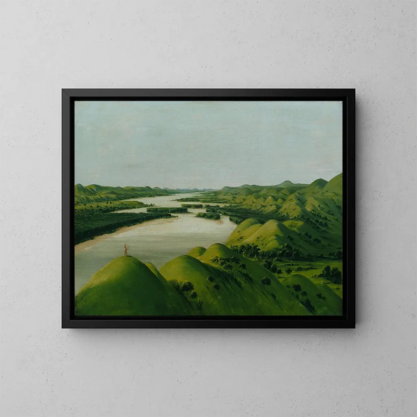 Falaises de rivière, 1320 miles over Saint-Louis - George Catlin — indrammet kunstværk på væggen