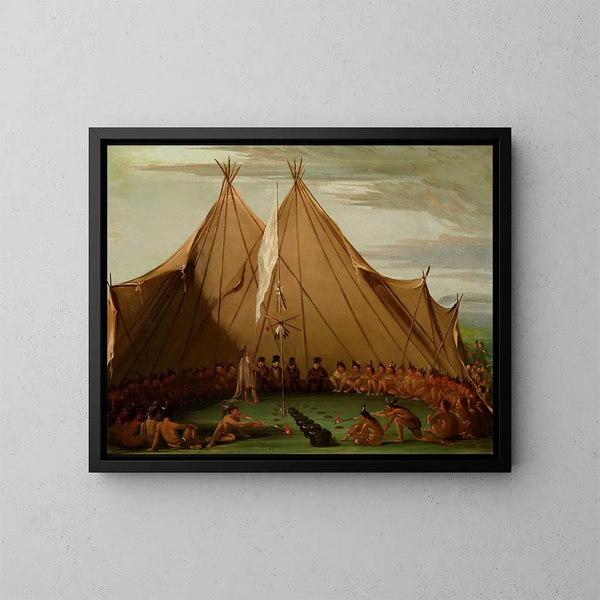 Festin de chien sioux - George Catlin — indrammet kunstværk på væggen
